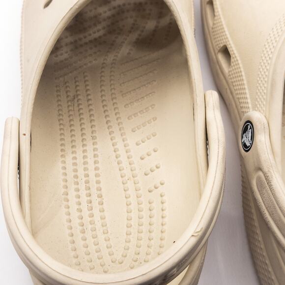 Title Crocs Beige Classic Clogs Size 11 Lightweight Comfort Slip On - Picture 5 of 6